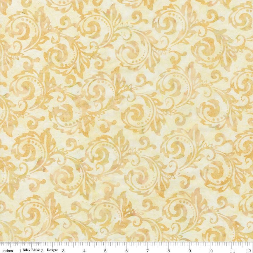 Expressions Batiks Verdant Muse 5" Stacker, Riley Blake 5-BT23786-42, Precut 5" Burgundy Gold Blue Cream Green Batik Fabric Squares, Gervais