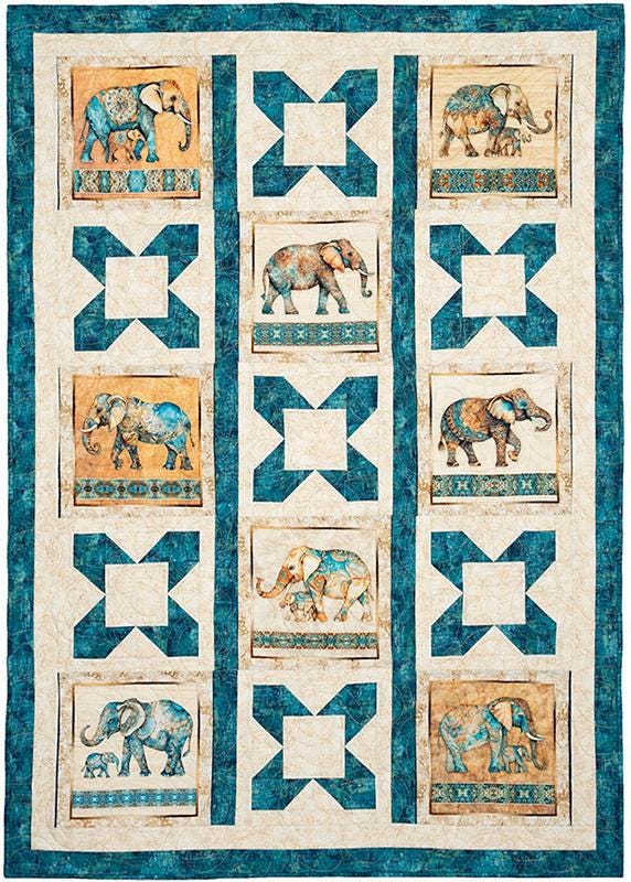 Panel Perfect 3-Yard Quilts Pattern Book, Fabric Cafe FC 032543, 8 Lap Throw Quilt Patterns for Panels