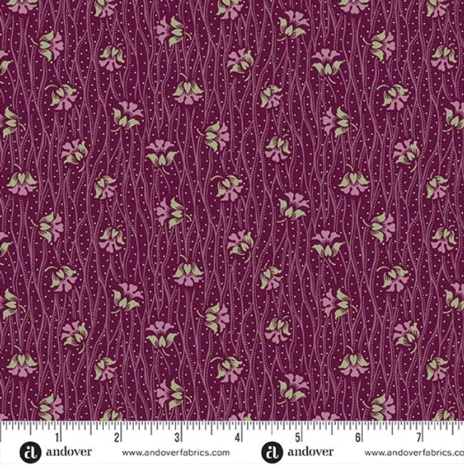 Paradise 5" Charm Pack, Andover 5-PARA-42, 5" Precut Green Orange Purple Beige Red Blue Floral Fabric Charm Squares, Renee Nanneman