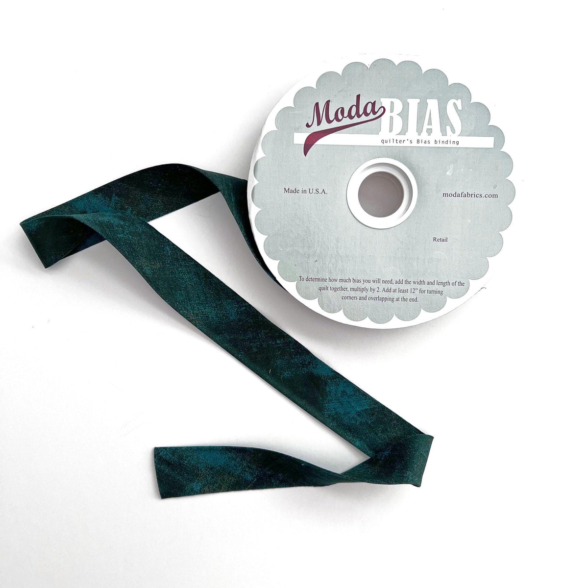2.25" Single Fold Bias Binding - Grunge Christmas Green, Moda QB2 4314, Premade 2.25" Bias Binding By the Yard
