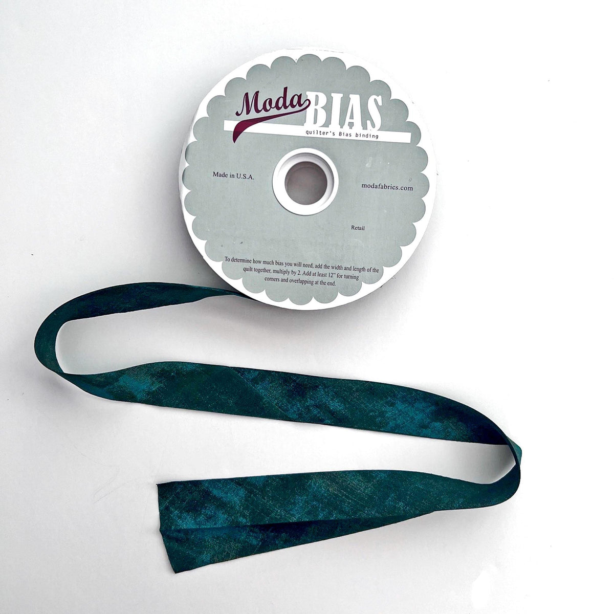 2.25" Single Fold Bias Binding - Grunge Christmas Green, Moda QB2 4314, Premade 2.25" Bias Binding By the Yard