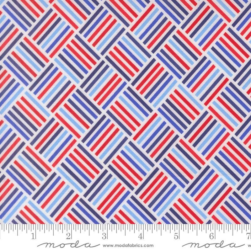 On the Porch 5" Charm Pack, Moda 22510PP, 5" Precut Patriotic Floral Fabric Squares, Me and My Sister