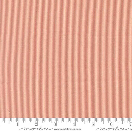 Le Jardin Rouge - Red White Pin Striped Fabric, Moda 36159 12 Clay, Blush Fine Striped Cotton Fabric, French General, By the Yard