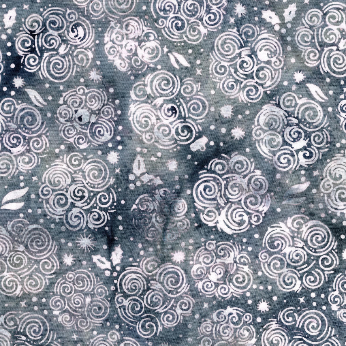 Midnight Snowfall 10" Stack, Island Batik, 10" Precut Navy Mauve White Gray Christmas Layer Cake Quilt Fabric Squares