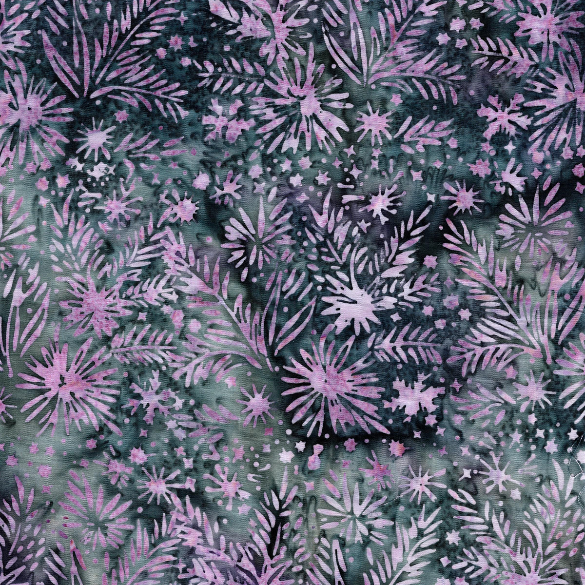 Midnight Snowfall 10" Stack, Island Batik, 10" Precut Navy Mauve White Gray Christmas Layer Cake Quilt Fabric Squares