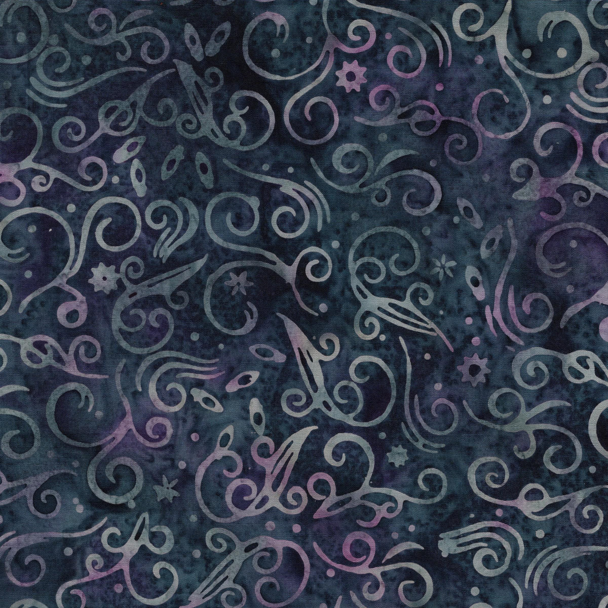 Midnight Snowfall 10" Stack, Island Batik, 10" Precut Navy Mauve White Gray Christmas Layer Cake Quilt Fabric Squares