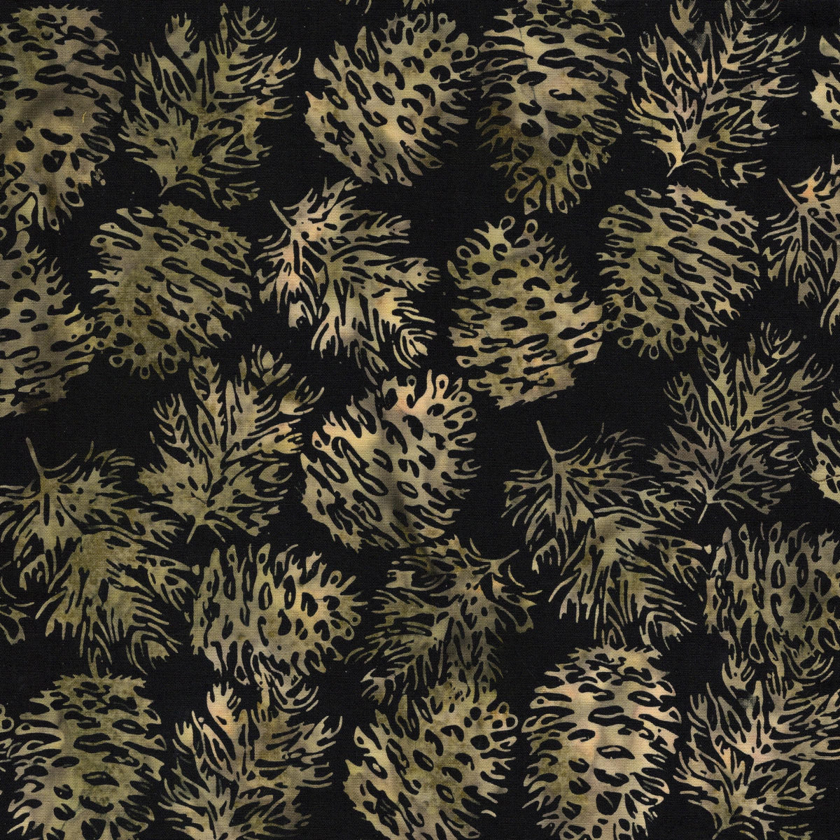 Woodland Warmth Autumn Fall Strip Pack, Island Batik, Precut 2.5" Tan Brown Black Pumpkins Leaves Autumn Batik Fabric Strip Roll