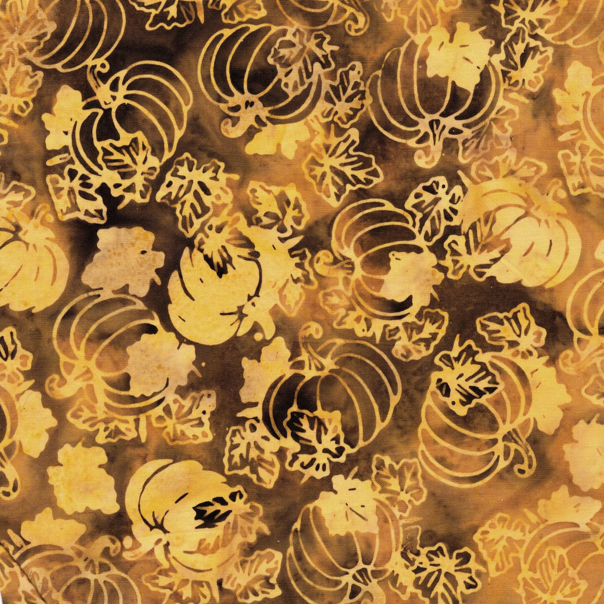 Woodland Warmth Autumn Fall 10" Stack, Island Batik, Precut 10" Tan Brown Black Pumpkins Leaves Autumn Batik Fabric Squares