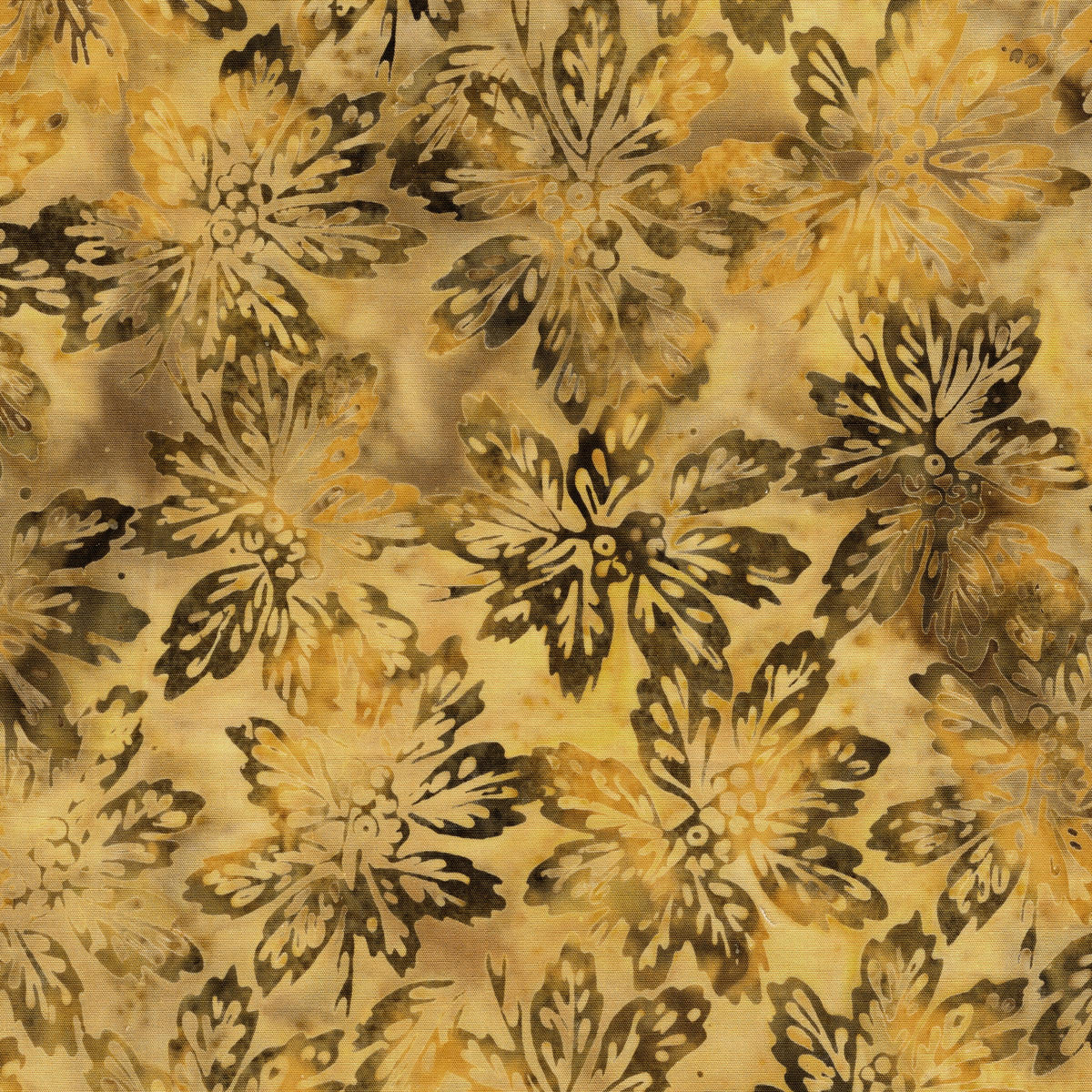 Woodland Warmth Autumn Fall 5" Stamp, Island Batik, Precut 5" Tan Brown Black Pumpkins Leaves Autumn Batik Fabric Charm Squares