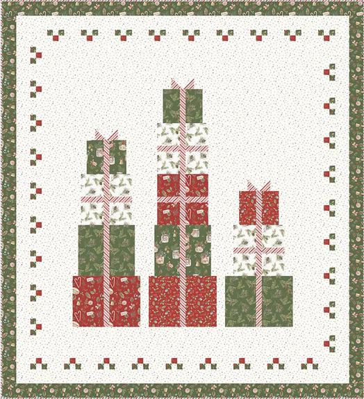 Wrapped and Ready Quilt Pattern, Wendy Sheppard WS105, Yardage Friendly Stacked Christmas Xmas Presents Gifts Quilt Pattern