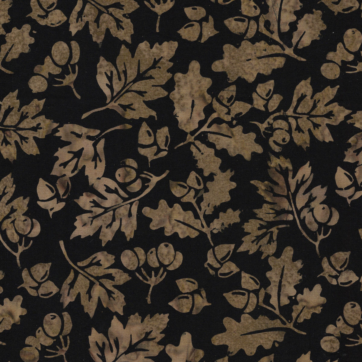 Woodland Warmth Autumn Fall 5" Stamp, Island Batik, Precut 5" Tan Brown Black Pumpkins Leaves Autumn Batik Fabric Charm Squares