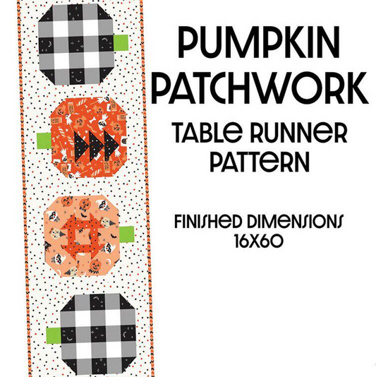 Pumpkin Patch Table Runner Quilt Pattern, Block Party Quilt Co P275-PUMPKINPATCHWORK