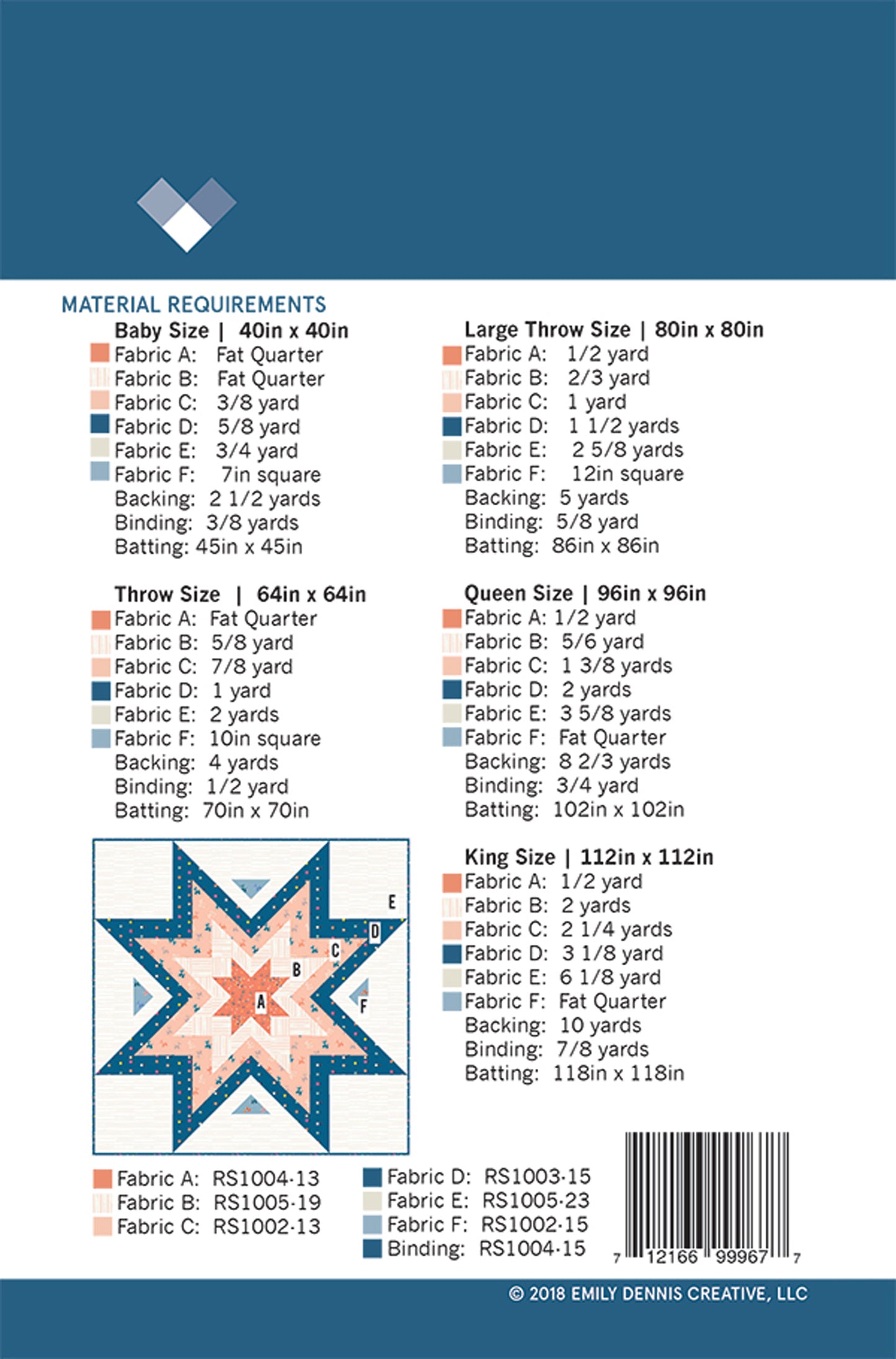 LAST CALL Expanding Stars Quilt Pattern, Quilty Love QLP104
