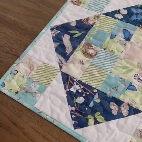 Nature Study Quilted Table Runner, 16.5" x 48"