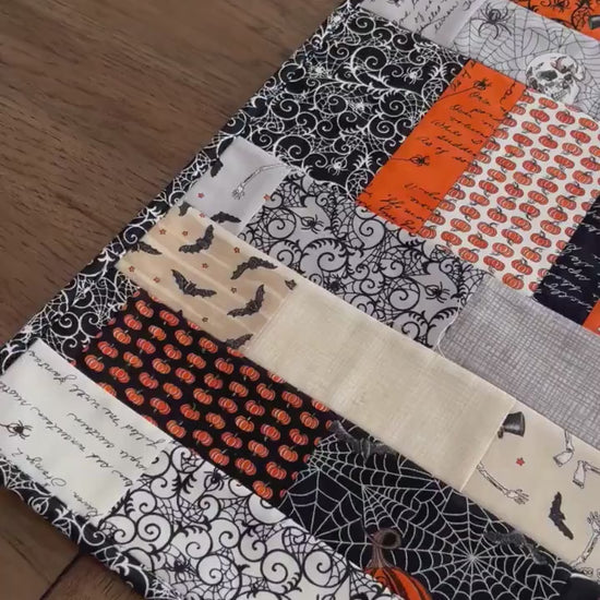 Ghostly Greetings Halloween Quilted Table Runner, 17" x 40"
