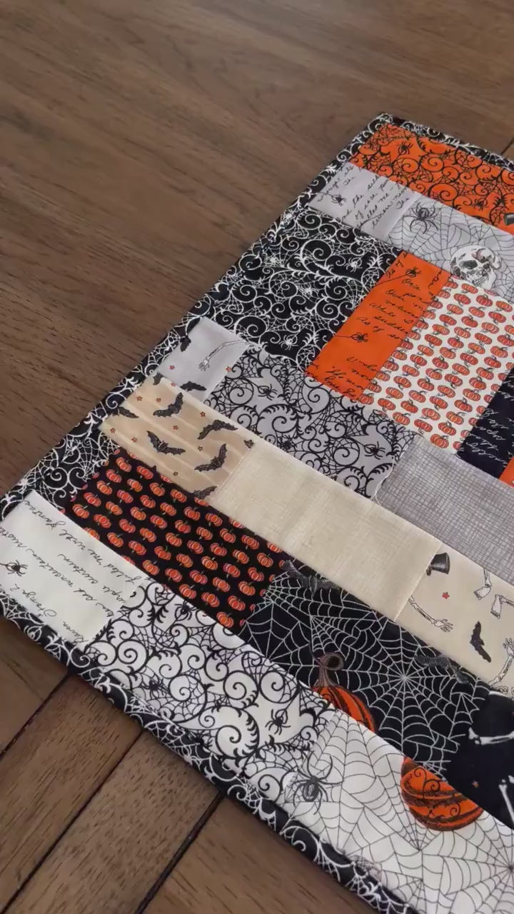 Ghostly Greetings Halloween Quilted Table Runner, 17" x 40"