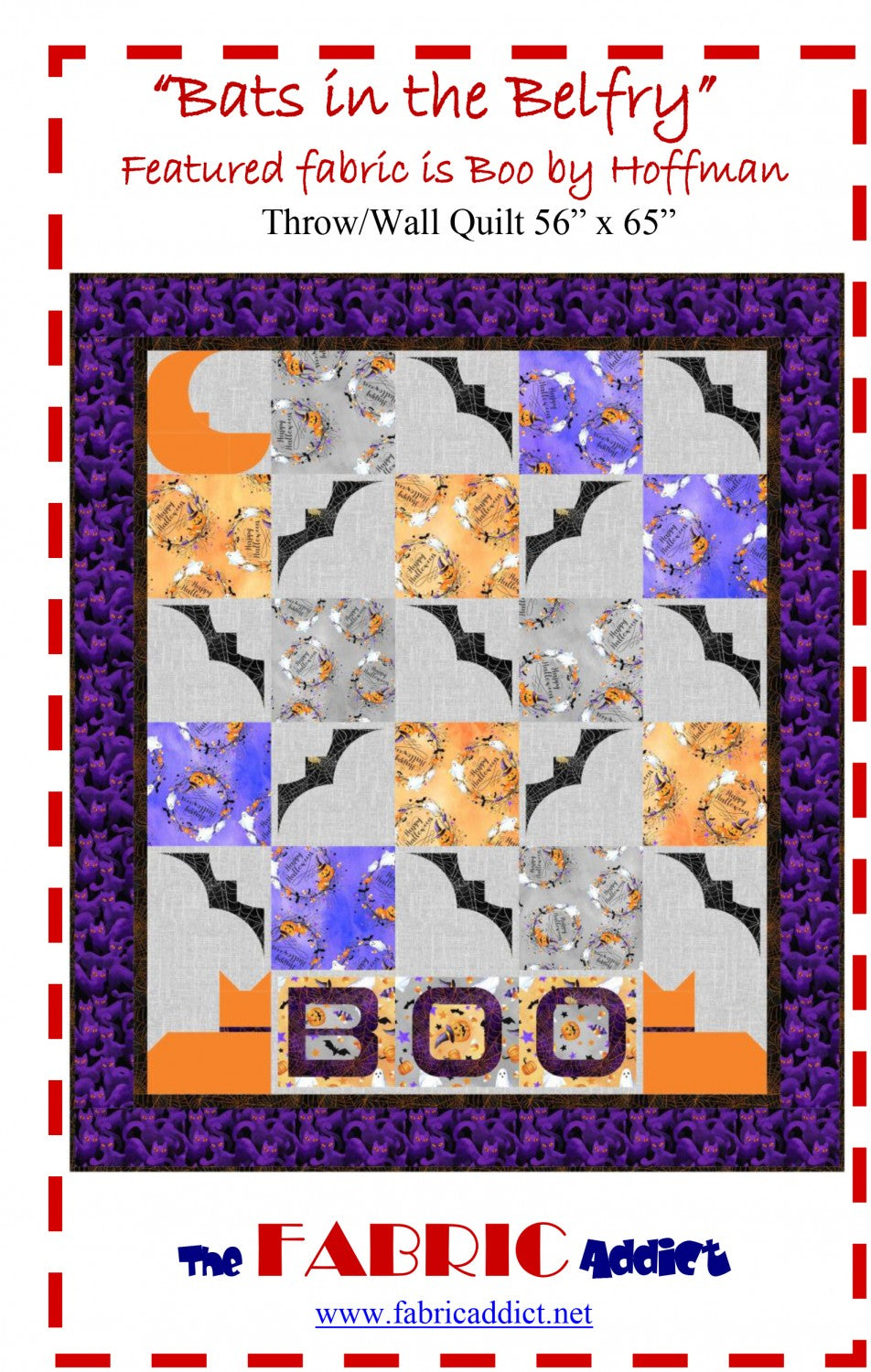 LAST CALL Bats in the Belfry Quilt Pattern, The Fabric Addict FABTB22