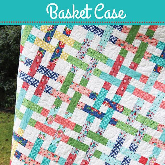 Basket Case Quilt Pattern, Cluck Cluck Sew CCS116, Jelly Roll Friendly Throw Bed Quilt Pattern, Basket Weave Quilt