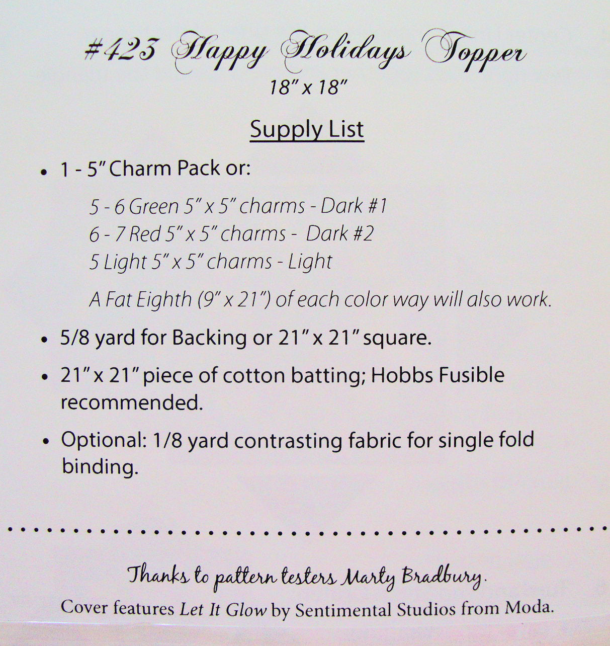 Happy Holidays Table Topper Pattern, Perkins Dry Goods PDG423, Charm Pack Friendly, Star Quilt Table Quilt, Christmas Table Topper