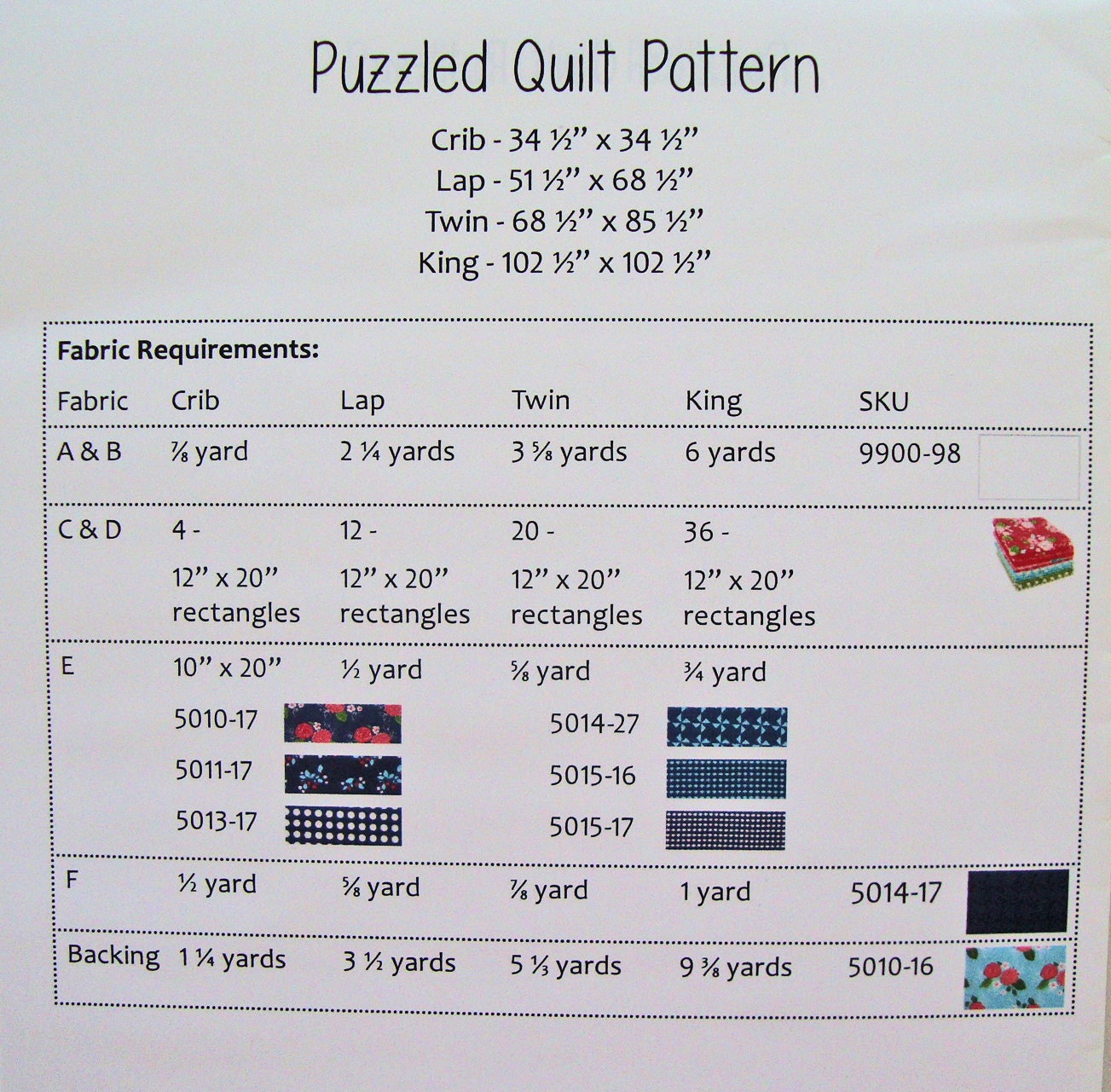 LAST CALL Puzzled Quilt Pattern, It's Sew Emma ISE159, Yardage Friendly Squares Crosses Quilt Pattern, Crib Lap Twin King Quilt Pattern