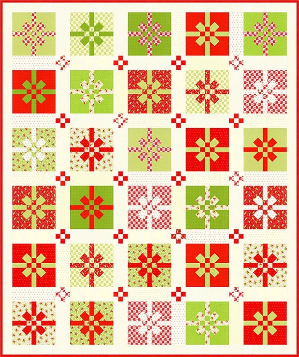 LAST CALL All Wrapped Up Quilt Pattern, Fig Tree Quilts FT 1150, Christmas Xmas Gift Quilt Pattern, Birthday Present Quilt Pattern