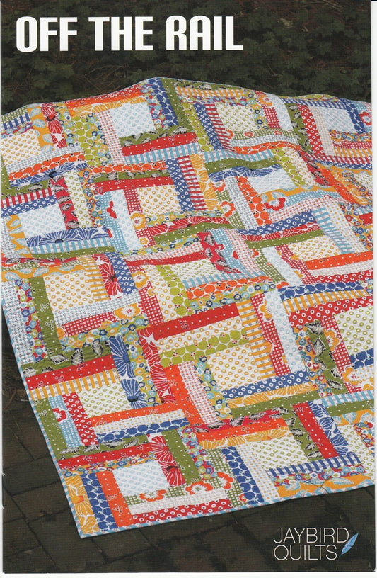 Off the Rail Quilt Pattern, Jaybird Quilts JBQ110, Fat Quarter Friendly Rail Fence Quilt Pattern