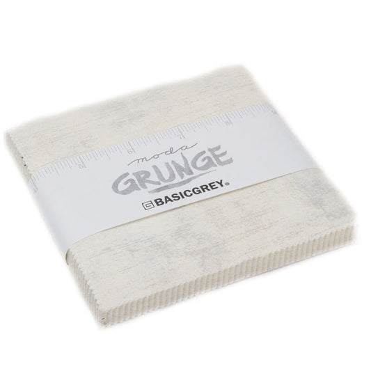 Grunge Creme Charm Pack, Moda 30150PP-270, 5" Inch Precut Fabric Squares, 5 x 5 Textural Ivory Cream Charm Pack