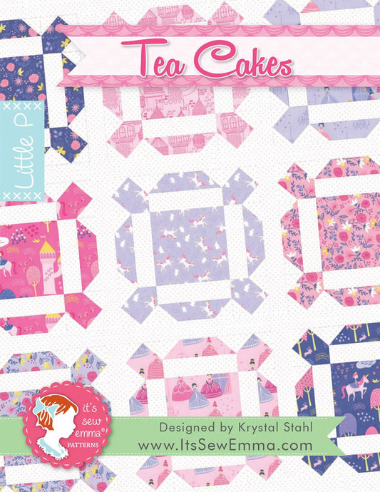 LAST CALL Tea Cakes Quilt Pattern, It's Sew Emma ISE-521, Fat Quarter Friendly Baby Quilt Pattern, Table Topper Wall Hanging Quilt