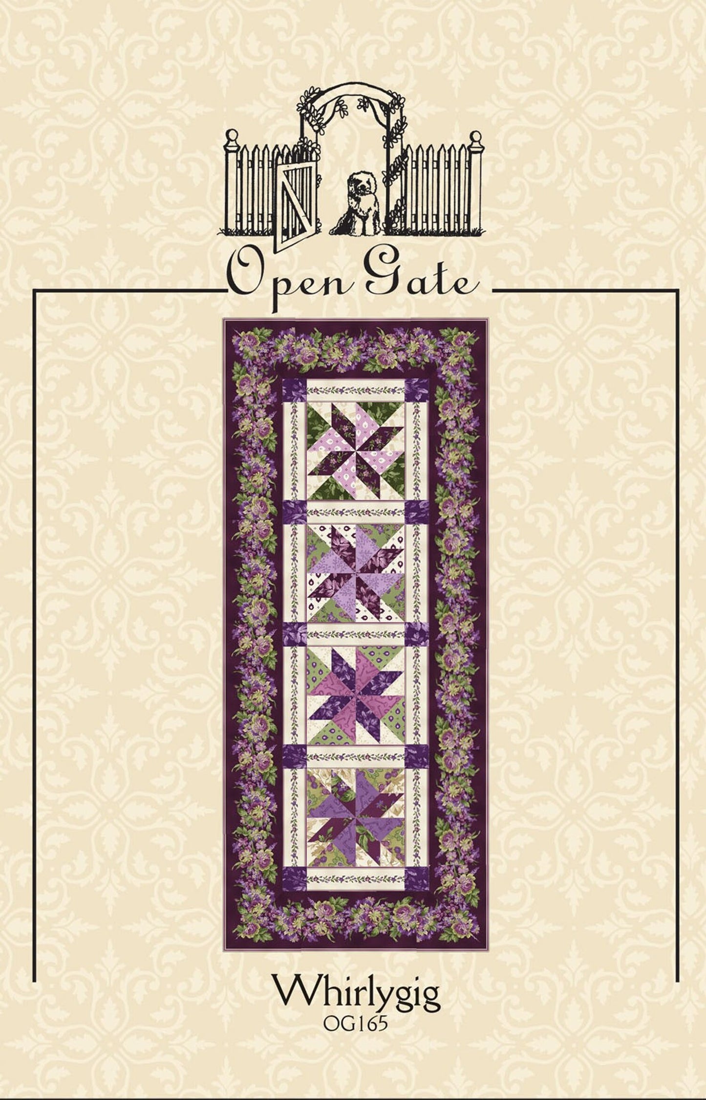 LAST CALL Whirlygig Quilt Pattern, Open Gate Quilts OG165, Layer Cake Friendly Bed Runner Quilt Pattern