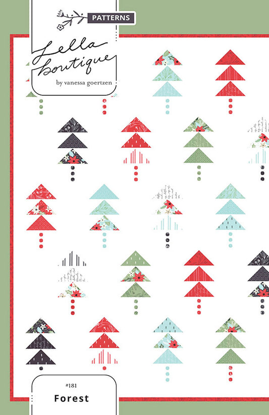 LAST CALL Forest Quilt Pattern, Lella Boutique LB 181, Charm Pack Friendly, Christmas Xmas Tree Quilt Pattern