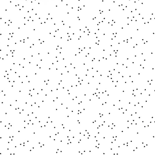 Blossom - Tiny Black Flower Dots on White Fabric, Riley Blake C730R-BLACK, Black White Polka Dot Cotton Quilt Apparel Fabric, By the Yard