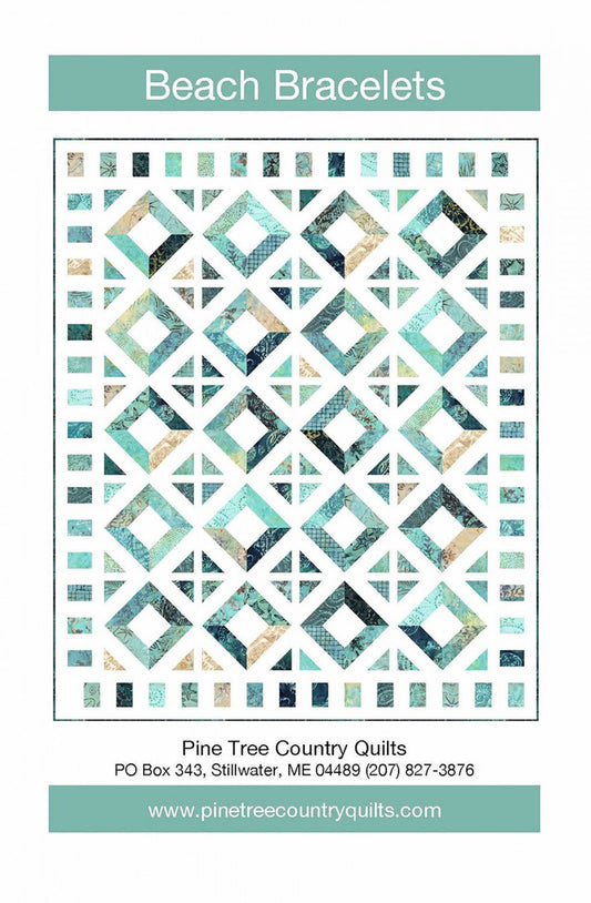 Beach Bracelets Quilt Pattern, Pine Tree Country Quilts PT1807, Jelly Roll Friendly, Modern Throw Quilt Pattern, Strip Quilt Pattern