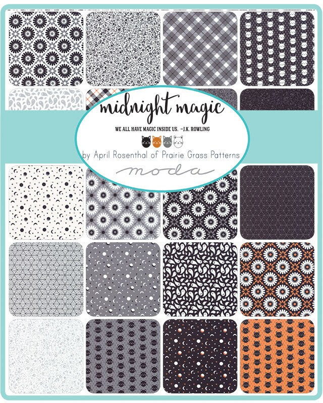 LAST CALL Midnight Magic Honey Bun, Moda 24080HB, Halloween Fabric Strips, 1.5" Inch Precut Fabric Strips, Skinny Fabric Strips, Rosenthal