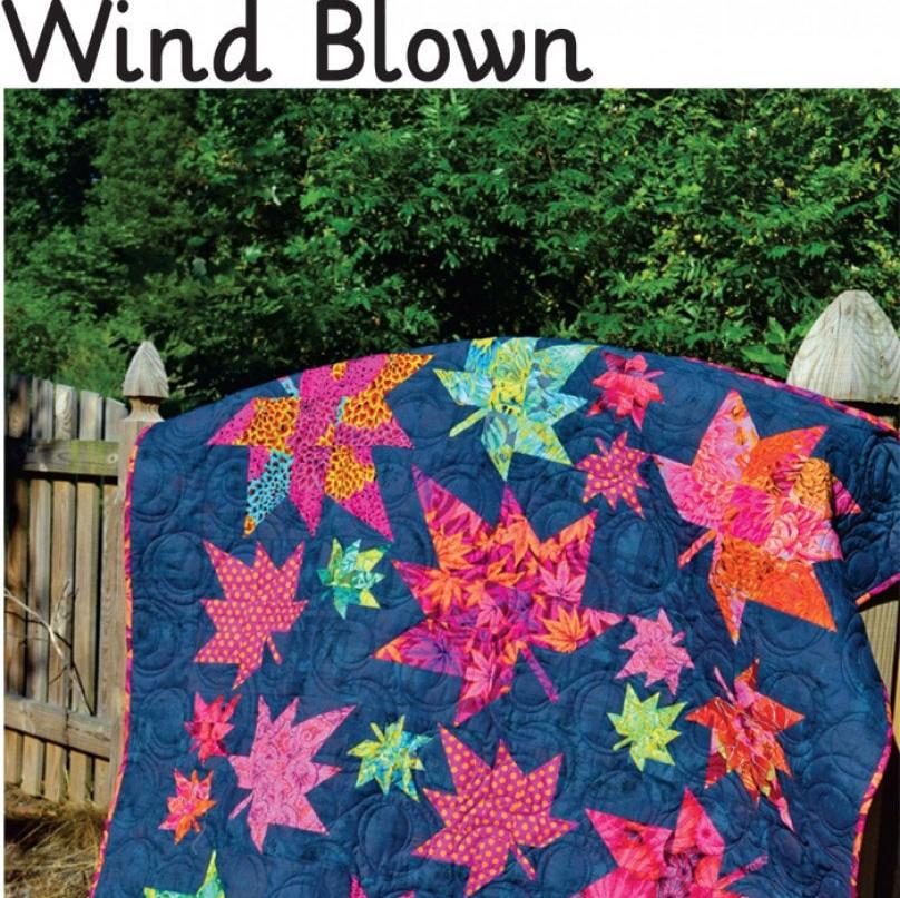 Wind Blown Quilt Pattern, Christine Quilts CQ013, Fat Quarter FQ Friendly Pattern, Autumn Fall Leaves Quilt, Leaf Throw Quilt Pattern