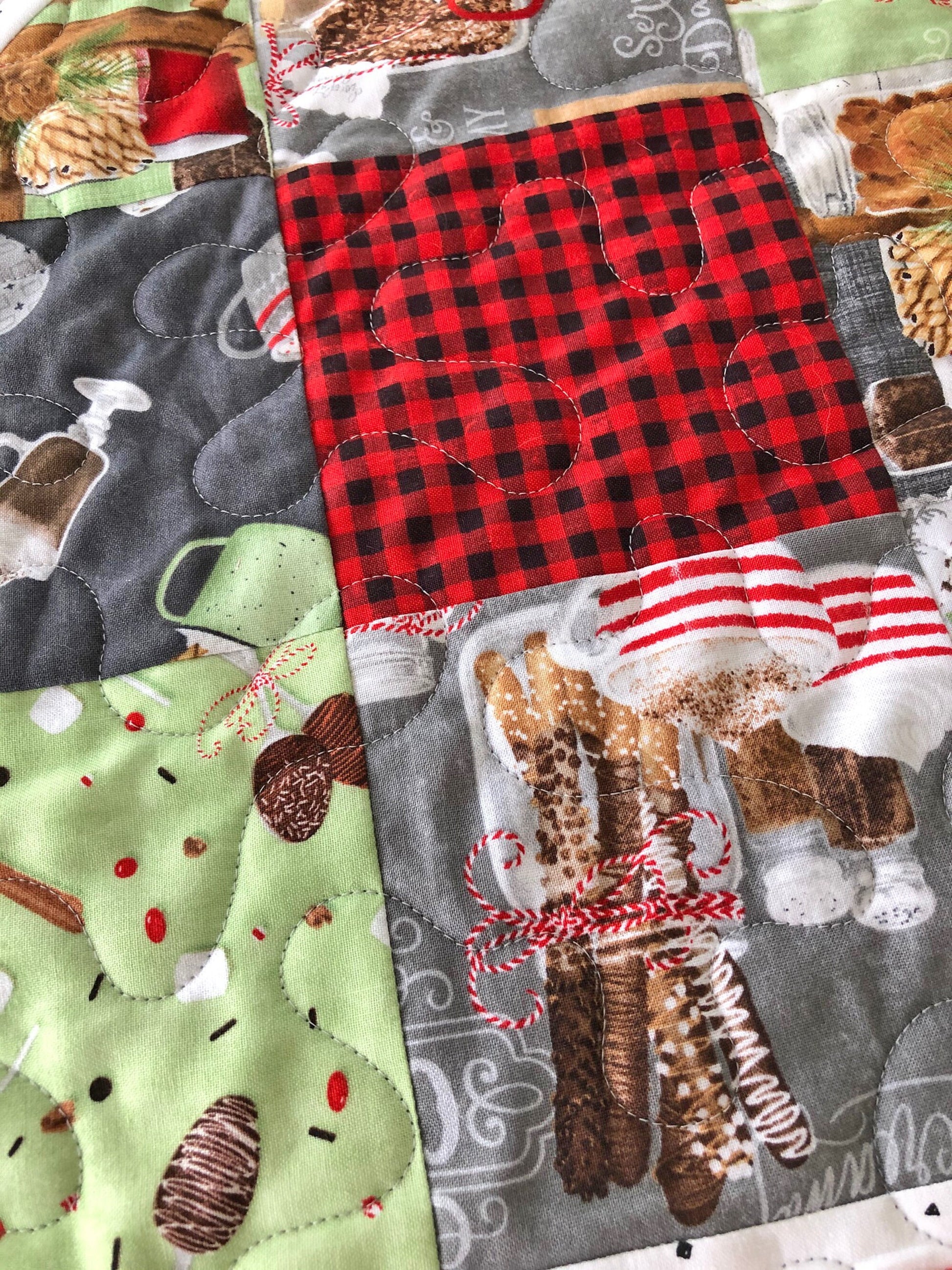 Hot Cocoa Bar Quilted Winter Table Runner