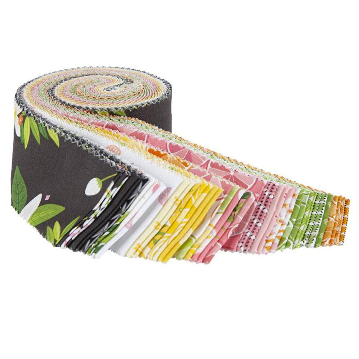 LAST CALL Grove Rolie Polie, Riley Blake RP-10410-40, Precut 2.5" Fabric Strips, Sliced Citrus Fruit Fabric, Jillily Studio