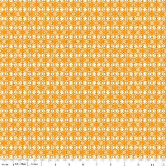 LAST CALL Grove - Rows Orange White Geometric Fabric, Riley Blake C10144-ORANGE, Orange Blender Fabric, Jillily Studio, By the Yard