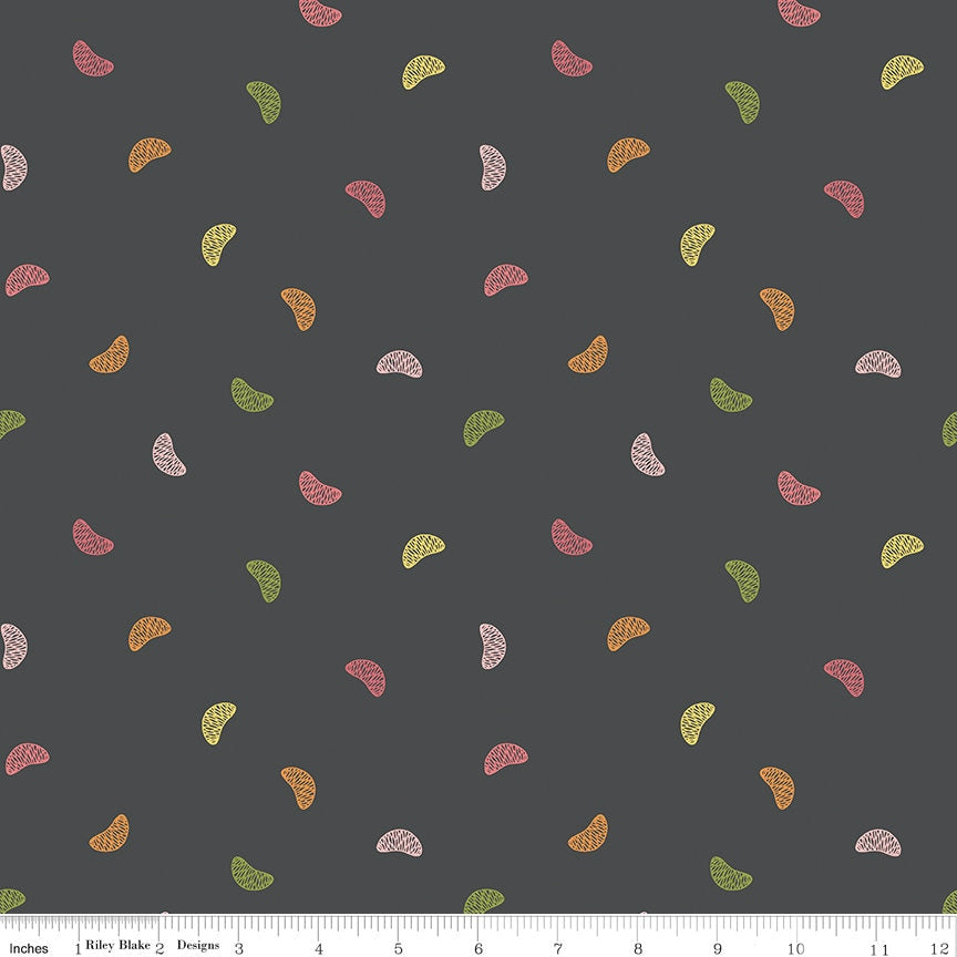 LAST CALL Grove Rolie Polie, Riley Blake RP-10410-40, Precut 2.5" Fabric Strips, Sliced Citrus Fruit Fabric, Jillily Studio