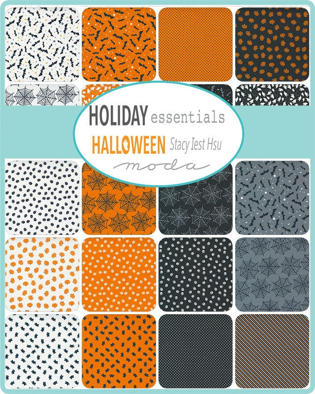 LAST CALL Holiday Essentials Halloween Jelly Roll, Moda 20730JR, Halloween Quilt Fabric, 2.5" Inch Precut Fabric Strips, Stacy Iest Hsu