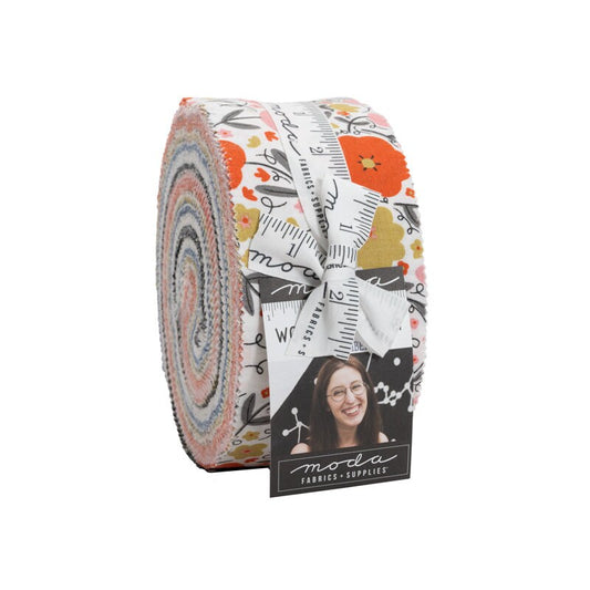 MAKE OFFER Words to Live By Jelly Roll, Moda 48320JR, 2.5" Inch Precut Floral Fabric Strips, Floral Jelly Roll Fabric Strips, Gingiber