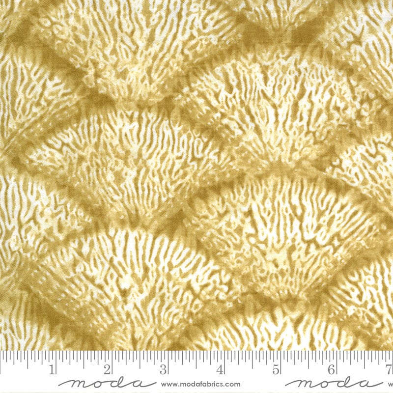 LAST CALL Tochi - Nami Yellow Gold and White Shibori-Look Fabric, Moda 48061 16, Debbie Maddy, By the Yard