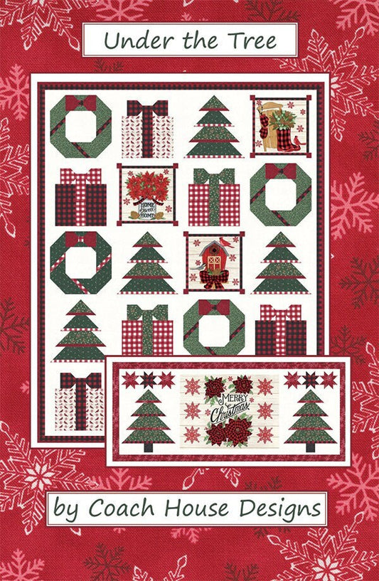 LAST CALL Under the Tree Quilt Pattern, Coach House Designs CHD-2036, Christmas Tree Quilt Pattern, Yardage Panel Friendly Quilt Pattern