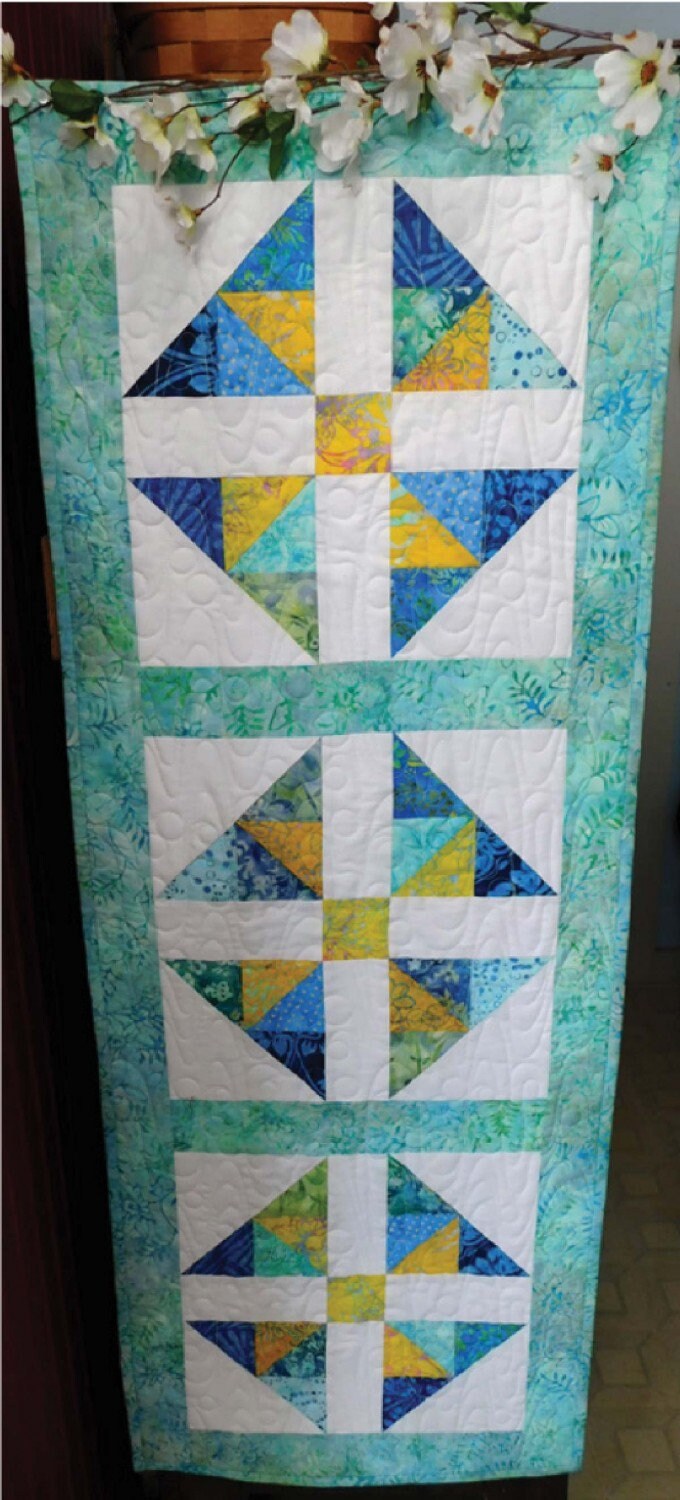 LAST CALL Blue Skies Sunshine Table Runner Quilt Pattern, Cut Loose Press CLPDHE029, Creative Grida Cat's Cradle Ruler XL CGRDH1XL