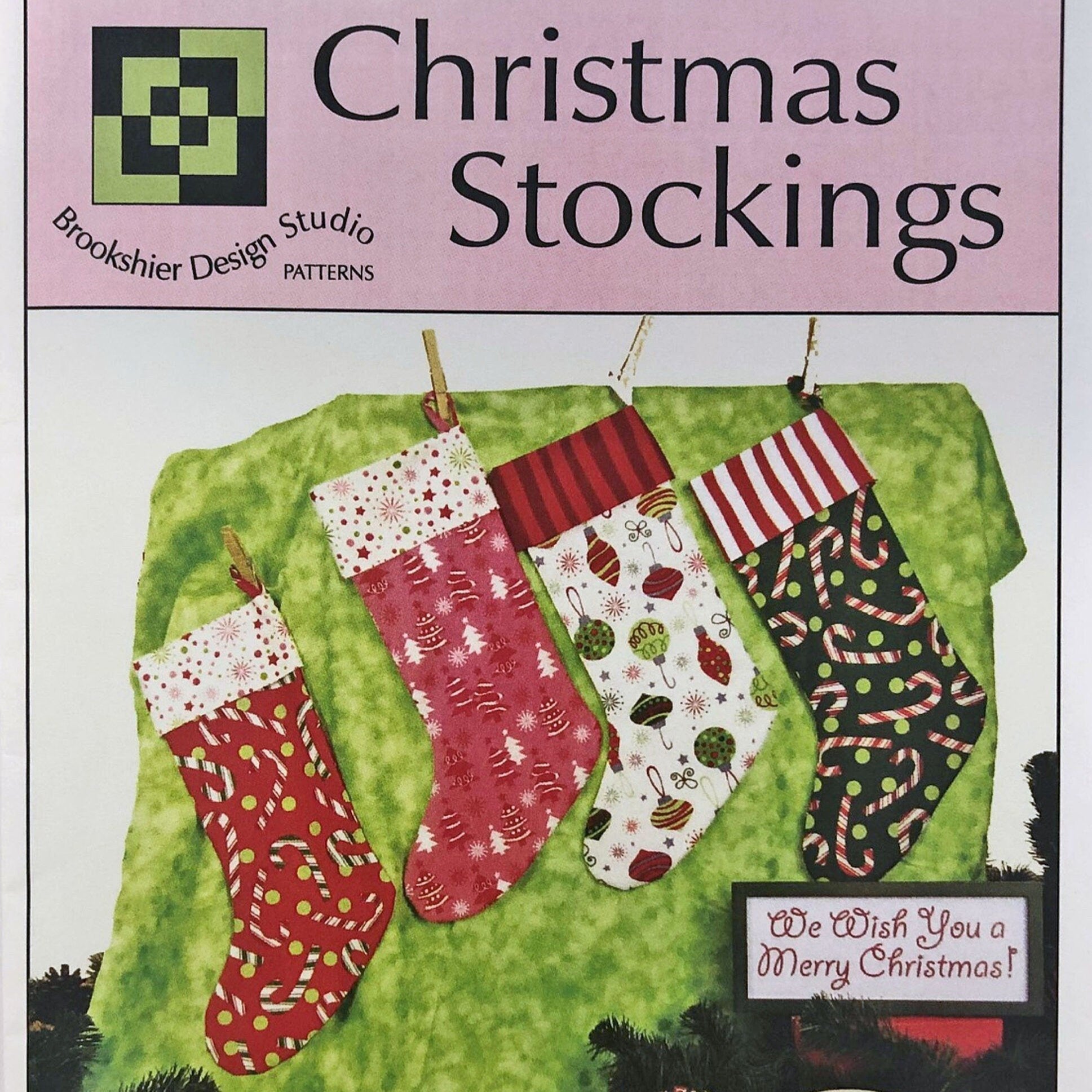 LAST CALL Christmas Stockings Quilt Pattern, Brookshier Design 07739, Lined Quilted Christmas Xmas Stockings Cuff Pattern, Holiday Decor