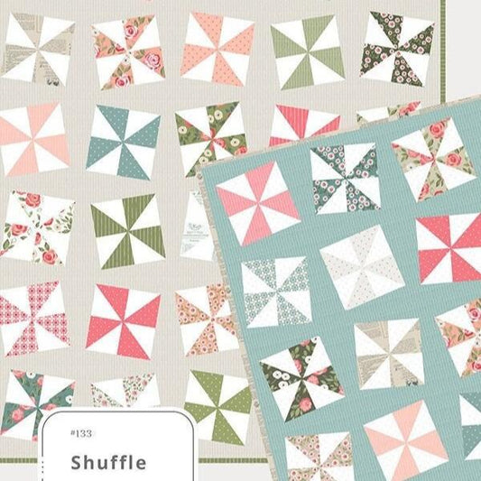 LAST CALL Shuffle Quilt Pattern, Lella Boutique LB 133, Charm Pack Friendly, Shuffled Tossed Pinwheels Throw Quilt Pattern