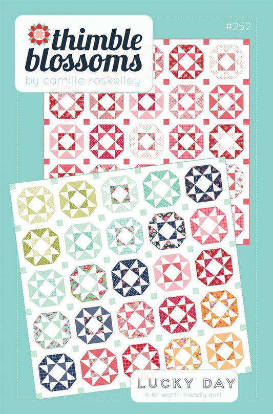 LAST CALL Lucky Day Quilt Pattern, Thimble Blossoms TBL252, Fat Eighths F8 Friendly, Modern Star Quilt Pattern, Square Quilt Pattern