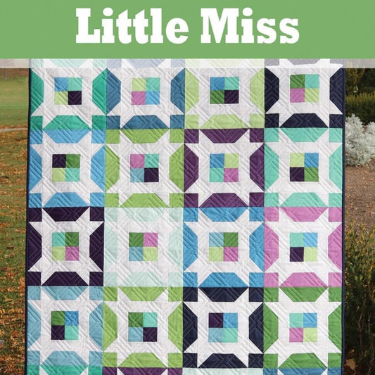 LAST CALL Little Miss Quilt Pattern, A Bright Corner AKBC327, Layer Cake Jelly Roll Friendly, Crib Throw Twin Queen Bed Quilt Pattern