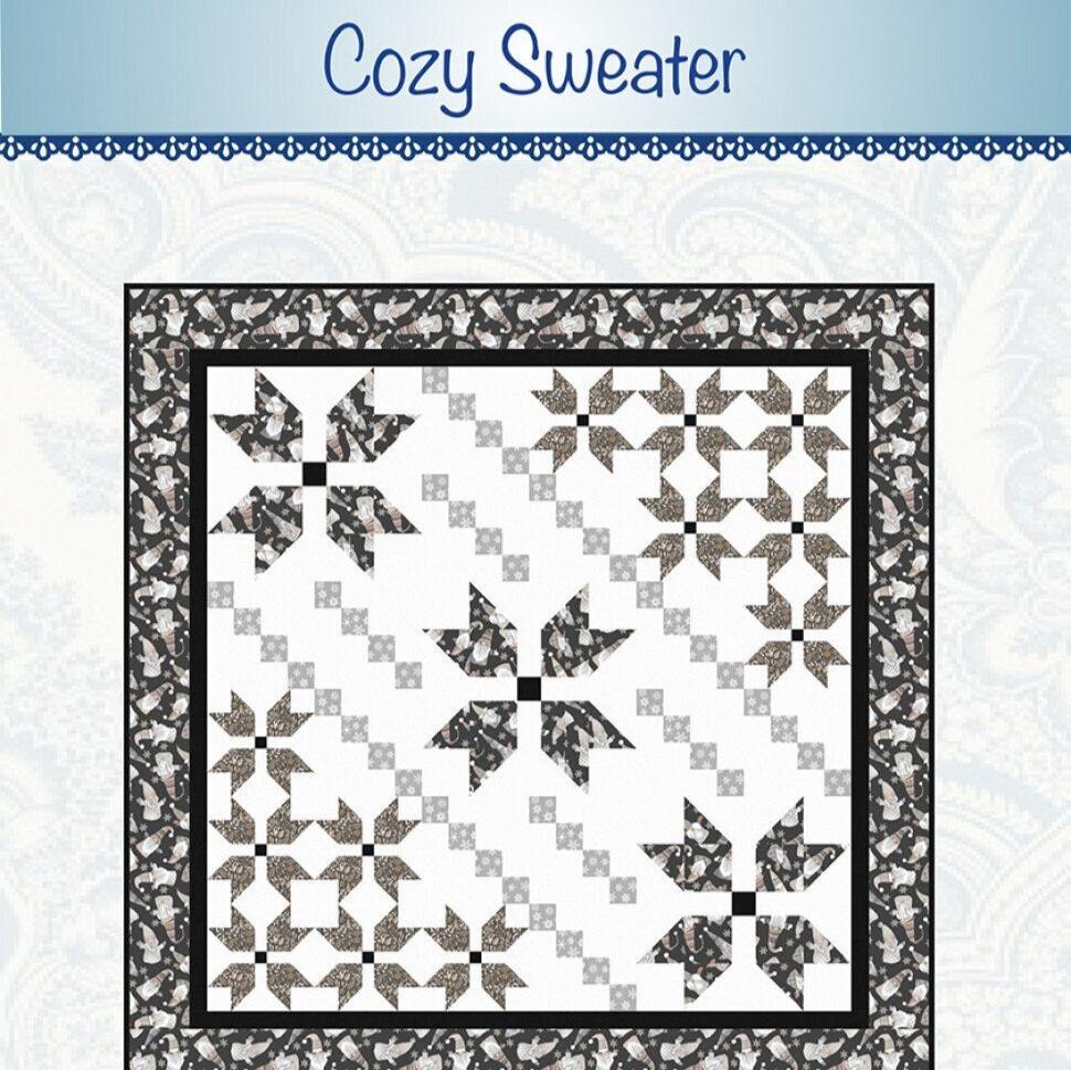 LAST CALL Cozy Sweater Quilt Pattern, Bound to Be Quilting BTBQ219, Star Throw Quilt Pattern, Patterns for Yardage