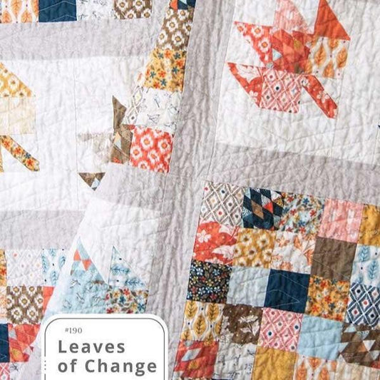 Leaves of Change Quilt Pattern, Lella Boutique LB190, Jelly Roll Strip Friendly, Autumn Fall Leaves Throw Quilt Pattern