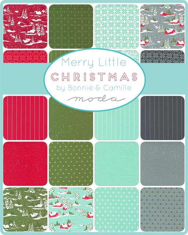 LAST CALL Merry Little Christmas Fat Quarter Bundle, Moda 55240Ab, 18 x 22 Fabric Cuts, Christmas Fabric FQ Bundle, Bonnie Camille